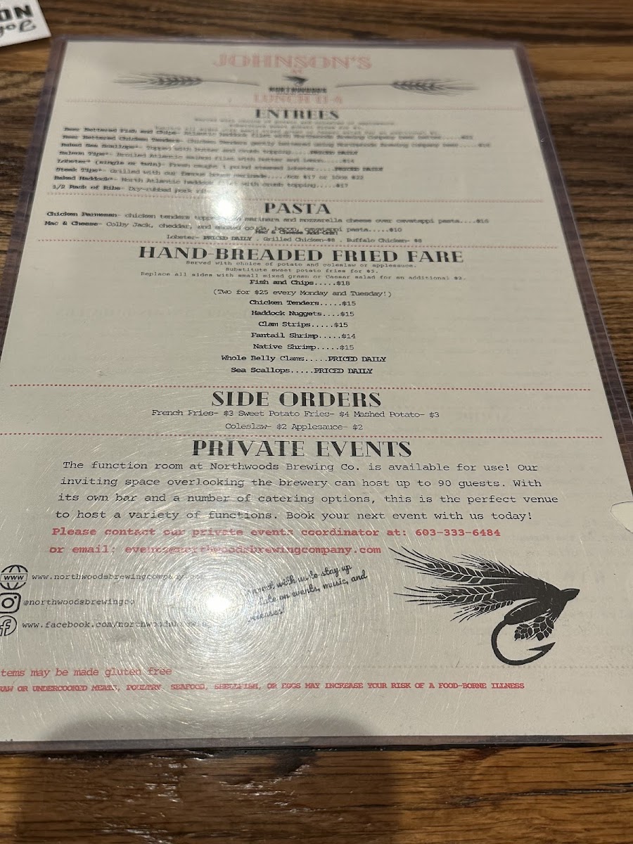 Menu The Original Johnson's Dairy Bar At Northwoods Brewing Company-9